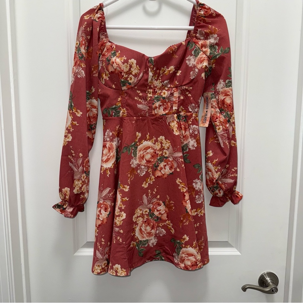 NWT Inspired Hearts Floral Mini Dress